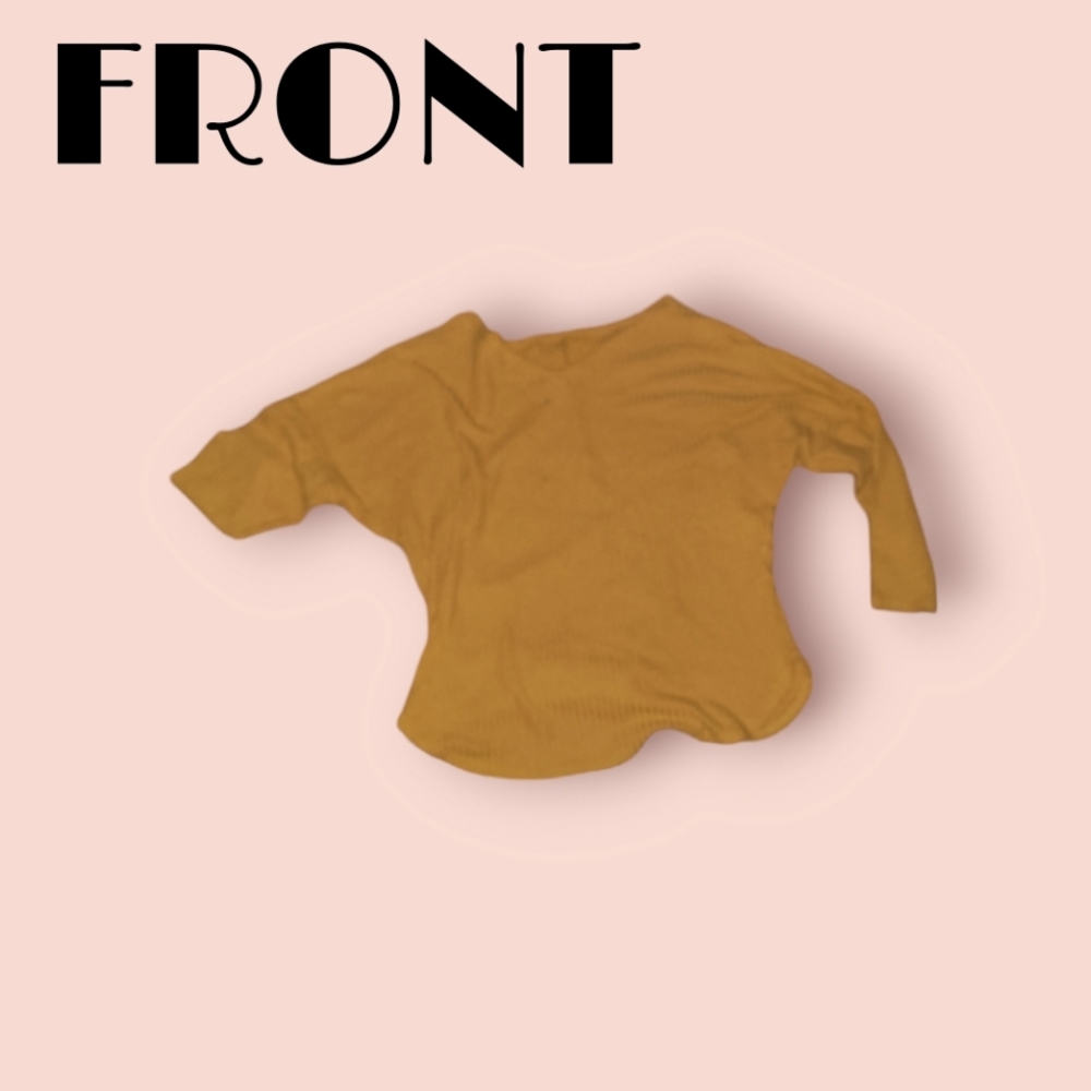 Apricot Yellow Waffle Knit Top